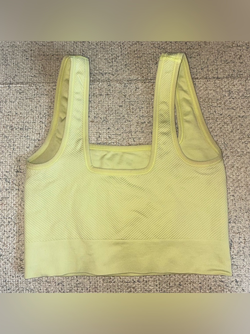All in Motion Seamless Ribbed Sports Bra XS Lime Green Longline